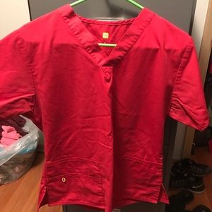 Women’s WINK Red small scrub top